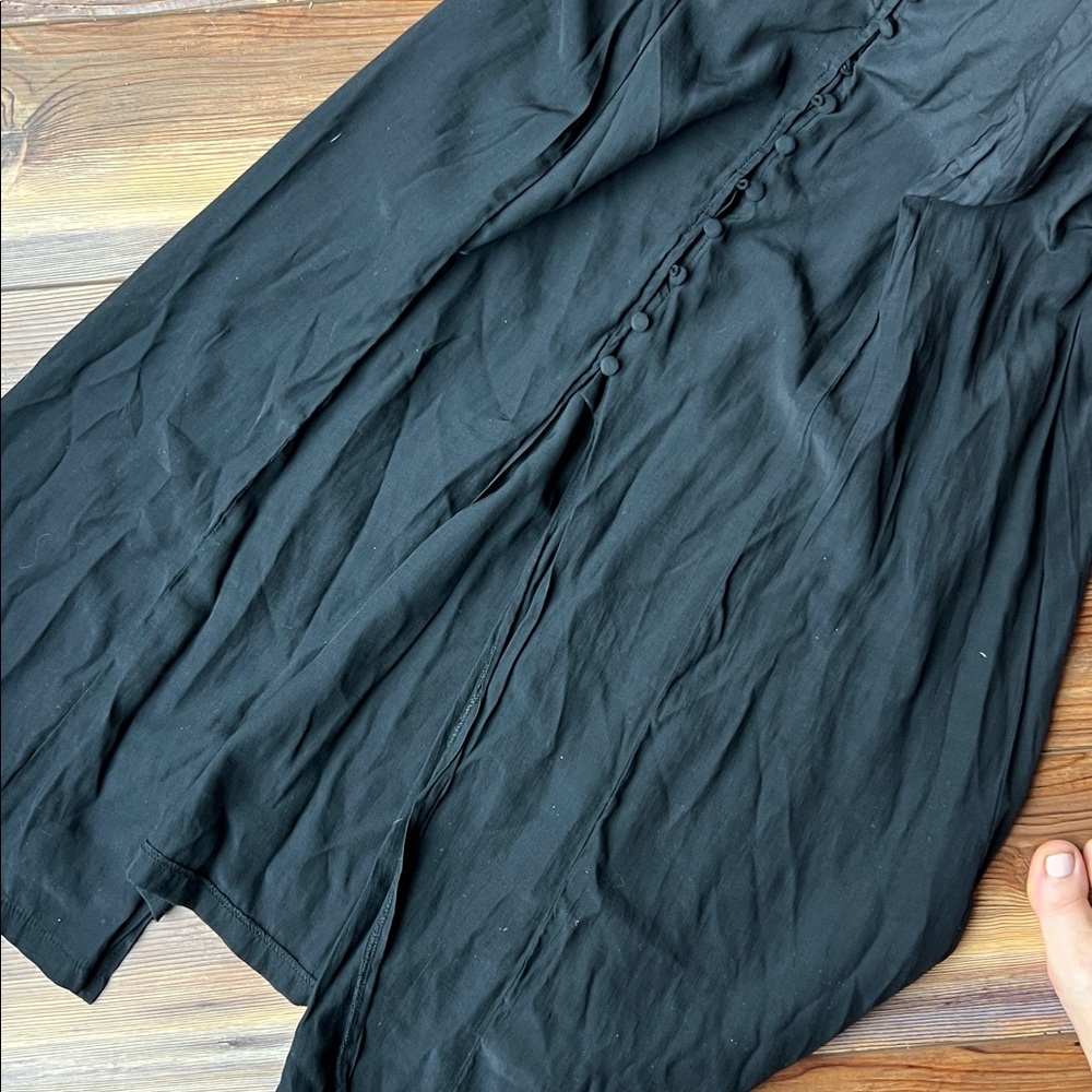 Grade & Gather Medium Button Black Spaghetti Strap Midi Dress - Picture 8 of 10